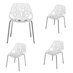 Set Of 4 Stackable Modern Dining Chair Mid Century Dining Chairs Birch Chairs