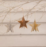 Set/3 Bethany Lowe Metallic 3D 5-Point Star Ornament Retro Vntg Christmas Decor