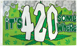 It's 4:20 Somewhere Flag 3x5ft 420 Pot Weed Stoner Flag Marijuana Leaf