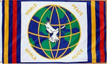 World Peace Flag 3X5Ft Banner Hippie Pacifist Dove Earth No War Olive 100D