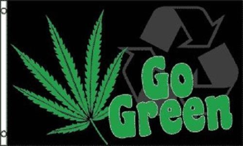 Go Green Marijuana Flag Pot Party Banner Hippie Pennant Sign 3x5 100D