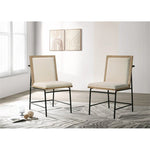 Torrance Set Of 2 Oak Finish Wood Dining Chairs With Metal Legs