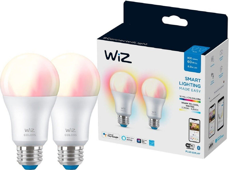 WiZ 60W A19 Color LED Smart Bulb E26 Indoor, Connects to Wi-Fi - 603639