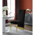 Porsha 19"H Velvet Dining Chair In Black (Set Of 2)