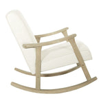 Gainsborough Rocker In Linen Cream Fabric With Brushed Finish Base