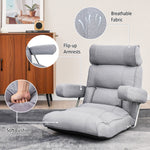 Adjustable Folding Lazy Chair Sofa Lounger Chair 6-position Adjustable Headrest