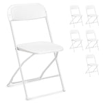 6 Pcs Commercial Plastic Folding Chairs Stackable Wedding Party Seats