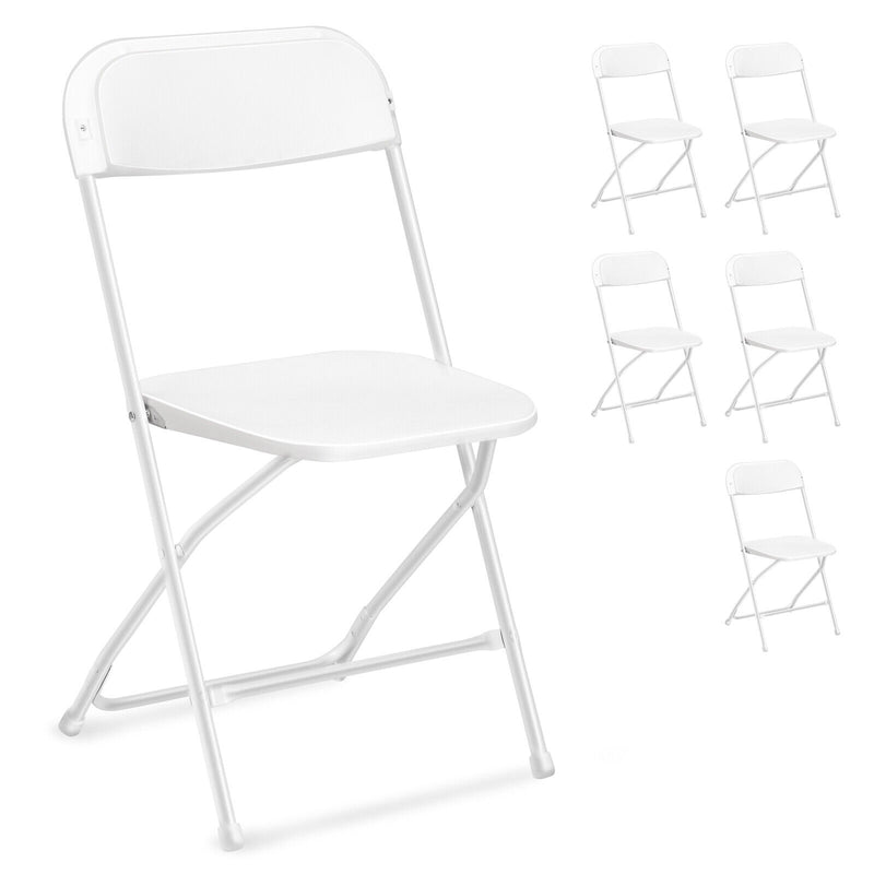 6 Pcs Commercial Plastic Folding Chairs Stackable Wedding Party Seats