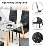 Set of 6 Dining Chair Metal Legs Kitchen Dining Room Seat w/High Backrest Black