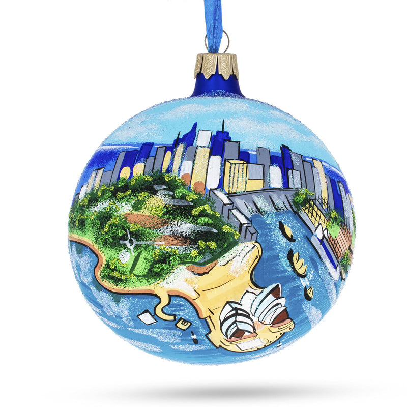 Sydney, Australia Glass Ball Christmas Ornament 4 Inches