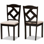 Baxton Studio Ruth Solid Wood Dining Side Chair in Beige and Brown (Set of 2)