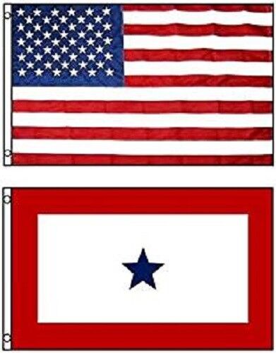 3x5 USA American Flag & Military 1 Service Star Flag 3' x 5' WHOLESALE LOT Flags