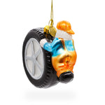 Skilled Tire Repair Mechanic - Blown Glass Christmas Ornament