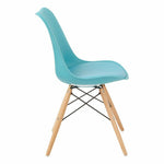 Allen Guest Chair in Teal Blue with Natural Wood Base