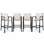 4 PCS Counter Height Stool Patio Chair Steel Frame Leisure Dining Bar Chair