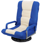 360 Degree Swivel Gaming Floor Chair Folding Swivel With Armrest Adjustable Blue