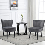 2PCS Armless Accent Chair Sofa Upholstered Leisure Chair Single Sofa Dark Grey