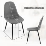 Dining Chairs 4PCS Upholstered Fabric Chairs W/Metal Legs for Living Room