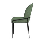 Modern Metal Dining Chair Loden Green Velvet -