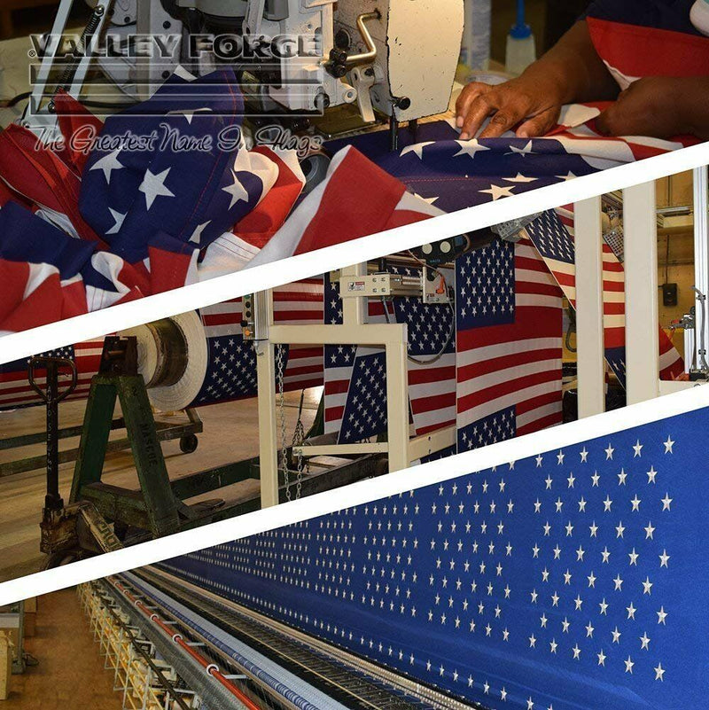 Valley Forge American Fan Flag 3' x 6' Polycotton Sentinel 100% Made In...