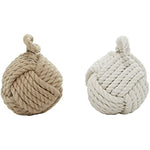 Jute Knot Sculpture With Hanging Loop Set Of 2 14H 7W