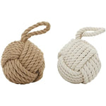 Jute Knot Sculpture With Hanging Loop Set Of 2 14H 7W