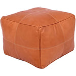 Genuine Leather Pouf Cover