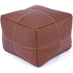 Genuine Leather Pouf Cover