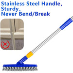 Extendable Durable Handle Grout Cleaner Brush Set Of 2