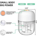 Cordless Food Processor Electric 600Ml Small Electric Food Chopper Glass Bowl