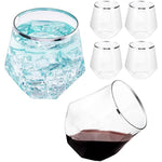 Stemless Diamond Shaped Wine Glasses For Serving Wine Cocktail Whiskey