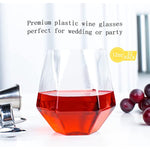 Stemless Diamond Shaped Wine Glasses For Serving Wine Cocktail Whiskey