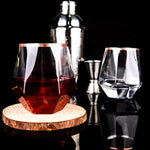 Stemless Diamond Shaped Wine Glasses For Serving Wine Cocktail Whiskey