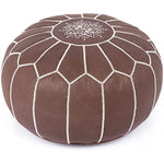 Genuine Leather Pouf Cover