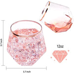 Stemless Diamond Shaped Wine Glasses For Serving Wine Cocktail Whiskey