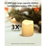 Battery Operated LED Tea Lights with Warm White Flickering Light