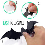 56 PCS Reusable PVC 3D Decorative Scary Bats Wall Stickers Comes with Double Sided Foam Tape