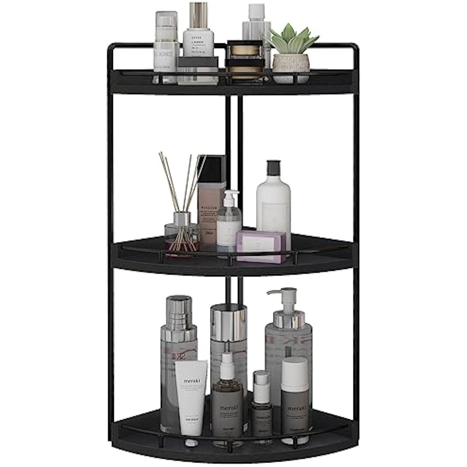 3-Tier Corner Bathroom Counter Organizer (White)