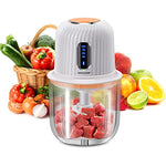 Cordless Food Processor Electric 600Ml Small Electric Food Chopper Glass Bowl