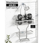 Shower Head Never Rust Aluminum Large Hanging Shower Caddy with 10 Hooks