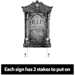 6ct Large Tombstones Halloween Decor Yard Signs with Stakes