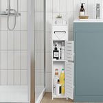 Small Bathroom Storage Cabinet with Dual Rods for Small Spaces