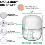 Cordless Food Processor Electric 600Ml Small Electric Food Chopper Glass Bowl