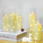 Flameless LED Candles with Timer 5 Pc Flickering Flameless for Thanksgiving Dinner