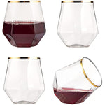 Stemless Diamond Shaped Wine Glasses For Serving Wine Cocktail Whiskey