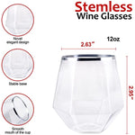 Stemless Diamond Shaped Wine Glasses For Serving Wine Cocktail Whiskey