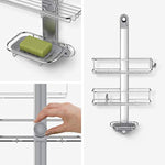 Over-Door Shower Caddy Stainless Steel and Anodized Aluminum