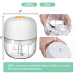 Cordless Food Processor Electric 600Ml Small Electric Food Chopper Glass Bowl