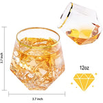 Stemless Diamond Shaped Wine Glasses For Serving Wine Cocktail Whiskey