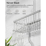 Shower Head Never Rust Aluminum Large Hanging Shower Caddy with 10 Hooks